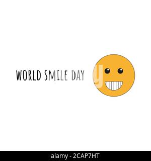 Illustration du lettrage de la Journée mondiale des souriants. Conception isolée sur fond blanc. Banque D'Images