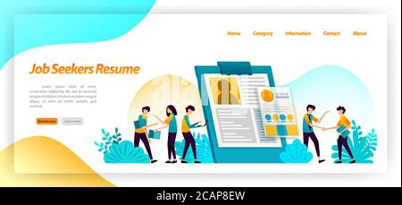 reprendre les demandeurs d'emploi. formulaire de demande pour trouver des travailleurs ou des employés pour des entrevues d'emploi d'entreprise. vecteur illustration concept pour la page d'arrivée, ui ux, nous Illustration de Vecteur