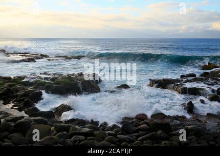 Bajamar à Ténérife, île des Canaries, Espagne. Banque D'Images