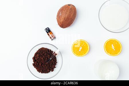 Gommage du corps fait maison, vue de dessus Banque D'Images