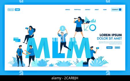 MLM programme d'affiliation est obtenir beaucoup de aval et obtenir le profit. La valeur de produit dans les affaires de marketing multiniveau est à la recherche de nouveau client et revendeur à Illustration de Vecteur