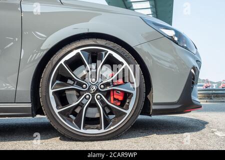 Hong Kong, Chine 17 février 2020 : Hyundai i30N Fastback 2020 Wheel 17 2020 février à Hong Kong. Banque D'Images