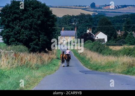 Cavalier furlongs Lane, Belchford, Lincolnshire, Angleterre, Royaume-Uni Banque D'Images