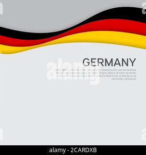 Abstrait agitant le drapeau de l'allemagne. Style de coupe de papier. Fond créatif pour le design de la carte de vacances patriotique. Affiche nationale. Couverture patriotique allemande d'État Illustration de Vecteur