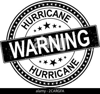 Noir Hurricane rond texte du timbre rouge sur fond blanc Illustration de Vecteur