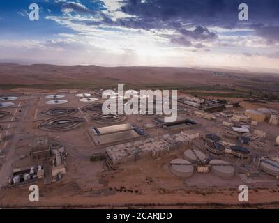 L'usine de traitement des eaux usées AS-Samra dessert Amman, en Jordanie, et est située à Zarqa. Banque D'Images