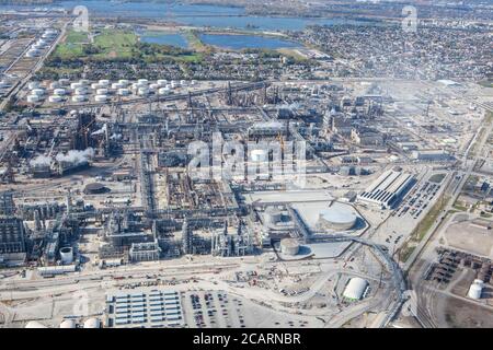 Photo aérienne de la raffinerie de pétrole de Whiting, Indiana, États-Unis Banque D'Images