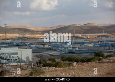 L'usine de traitement des eaux usées AS-Samra à Zarqa, en Jordanie. Banque D'Images