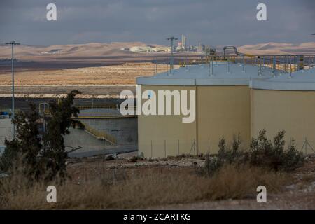 L'usine de traitement des eaux usées AS-Samra à Zarqa, en Jordanie. Banque D'Images