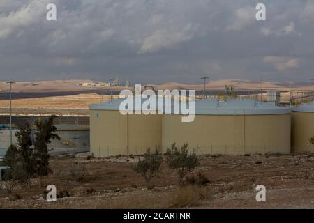 L'usine de traitement des eaux usées AS-Samra à Zarqa, en Jordanie. Banque D'Images