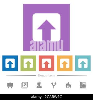 Télécharger des icônes blanches plates sur fond carré. 6 icônes bonus incluses. Illustration de Vecteur