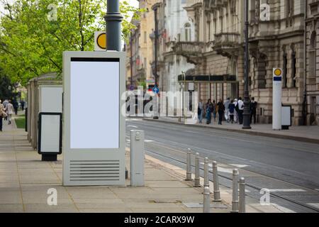 Publicité de rue écran LCD interactif avec appareil photo Banque D'Images