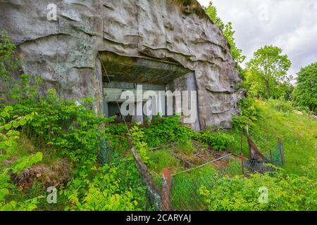 Suisse, canton de Vaud, Vallorbe, fort de la Seconde Guerre mondiale et position d'artillerie face à la frontière française, bunker d'artillerie souterrain Banque D'Images