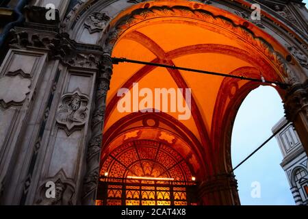 Loggia del Bigallo au coucher du soleil, Florence Banque D'Images