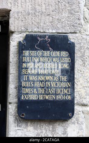 Plaque à Chapel Street à Longnor Banque D'Images