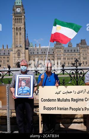 Une manifestation à Ottawa exigeant que le gouvernement canadien condamne l'actuel iranien Régime à la suite de l'exécution de Mostafa Salehi Banque D'Images