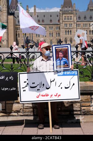 Une manifestation à Ottawa exigeant que le gouvernement canadien condamne l'actuel iranien Régime à la suite de l'exécution de Mostafa Salehi Banque D'Images