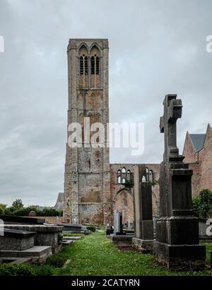 Église notre-Dame dans la ville historique de Damme. Banque D'Images