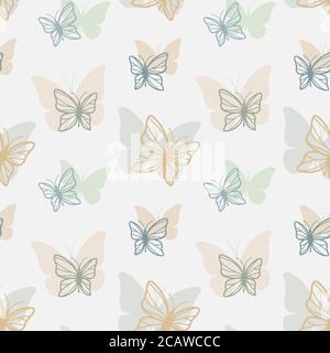 Motif papillons sans coutures en couleur. Motif papillons vectorisé coloré pour un imprimé, un arrière-plan et un tissu. Illustration de Vecteur