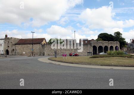 Mur de la ville de Southampton, rond-point de Mayflower, Southampton, Angleterre, Royaume-Uni, août 2020 Banque D'Images