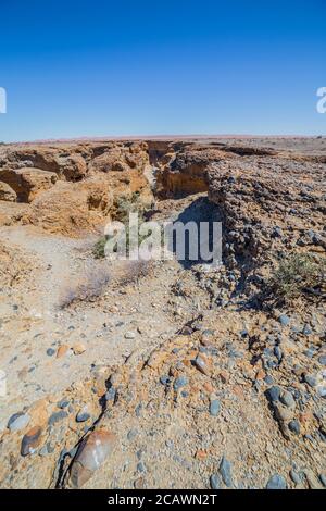 Vue sur le Sesriem Canyon, près de Sossusvlei, dans le parc national Namib-Naukluft de Namibie Banque D'Images