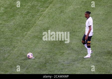 Sao Paulo, Brésil. 08 août 2020. JO lors d'un match entre Palmeiras vs Corinthiens, un match valable pour la finale du Championnat Paulista 2020 à Allianz Arena, à l'ouest de la capitale de São Paulo, Brésil, le 8 août 2020. (Photo de Thiago Bernardes/Pacific Press/Sipa USA) Credit: SIPA USA/Alay Live News Banque D'Images