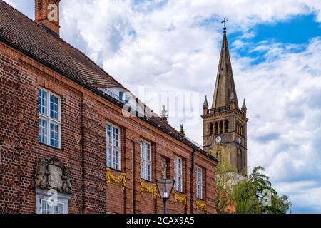 Vue sur l'Oranienburg de Saint Nicolai Kirche, Allemagne Banque D'Images