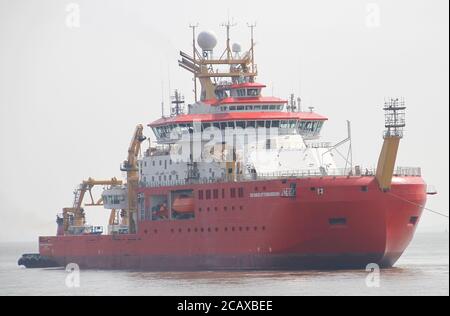 RSS Sir David Attenborough traverse River Mersey pour la première fois crédit Ian FairBrother/Alamy stock photos Banque D'Images