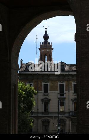 Parme, Emilia Romagna, Italie, détail de la tour municipale, lieu touristique Banque D'Images