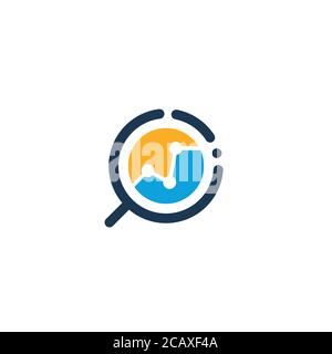 Logo / icône de loupe et de statistiques de données Illustration de Vecteur