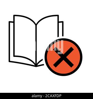 Icône de livre, donne un manuel d'éducation ouvert, symbole d'illustration de vecteur de bibliothèque. Conception d'apprentissage arrière-plan blanc isolé . Illustration de Vecteur