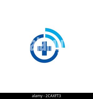 Logo / icône Croix médicale et signal Illustration de Vecteur