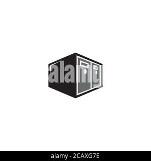Logo de l'armoire à diapositives / conception d'icônes Illustration de Vecteur