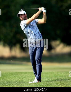 Adrian Otaegui en Espagne pendant le quatrième jour du championnat d'anglais au Hanbury Manor Marriott Hotel and Country Club, Hertfordshire. Dimanche 9 août 2020. Voir PA Story GOLF Ware. Le crédit photo devrait se lire comme suit : Adam Davy/PA Wire. RESTRICTIONS : utilisation éditoriale, aucune utilisation commerciale. Banque D'Images