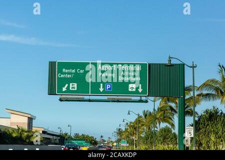 Panneaux indiquant l'autoroute, Maui Banque D'Images