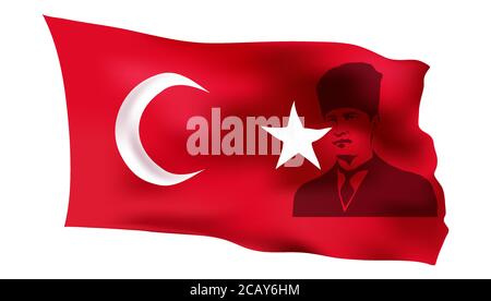 29 octobre jour de la République Turquie écrit en turc 29 ekim Cumhuriyet illustration du vecteur Bayrami Illustration de Vecteur