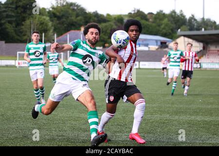 Roberto Lopes (Shamrock Rovers) et WALTER FIGUEIRA (Derry City FC) Pendant le montage de l'Airtricity League entre le Derry City FC et Shamrock Rovers Banque D'Images