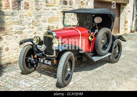 Rouge vintage Citroën C2 Cabriolet 1923-1926 Banque D'Images