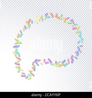 Saupoudrer de grains de desserts. Motif abstrait coloré éclatant saupoudrer granuleux avec ombre isolée sur transparent. Design pour les modèles de vacances, p Illustration de Vecteur