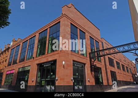 Warrington Market, développement de Time Square, Warrington Town Center, Cheshire, Angleterre, Royaume-Uni Banque D'Images