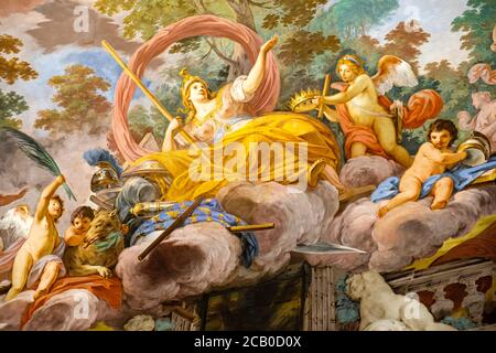 Art italien, détail de l'Apothéose de Romulus par Mariano Rossi, fresque au plafond à la Galerie Borghese (Galerie Borghèse) Musée, Rome, Italie Banque D'Images