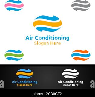 Logo Services de climatisation et de chauffage Illustration de Vecteur