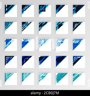 Pack de décoration d'angle pour cartes de visite de style moderne. Décoration moderne pour les modèles en bleu clair et bleu foncé. Les illustrations de conception peuvent être utilisées Illustration de Vecteur