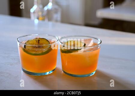 El Chipilo cocktail - un mélange parfait de mexicain et Italien avec Tequila et Aperol 02 Banque D'Images