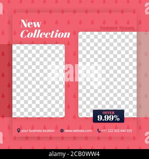Collection et offre de nouvelles tendances dans les médias sociaux post. Peut être utilisé pour les publicités sur le site Web, la page d'arrivée, la brochure média, l'affiche commerciale, les médias en ligne Illustration de Vecteur