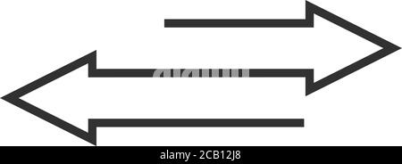 deux flèches inversées dans la direction opposée. Illustration vectorielle de stock isolée sur fond blanc. Illustration de Vecteur