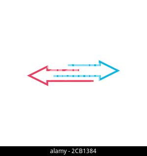 deux flèches inversées dans la direction opposée. Illustration vectorielle de stock isolée sur fond blanc. Illustration de Vecteur
