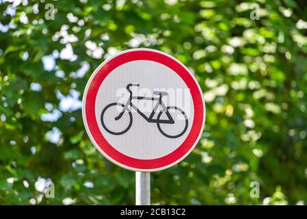 Signalisation routière pas de vélo, vélo est interdit Banque D'Images