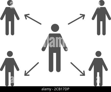 Les gens gardent la distance des autres personnes pendant 2 centimètres, concept de distanciation sociale, concept de protection de la santé, bouche de couverture pour prévenir le virus, pollut Illustration de Vecteur