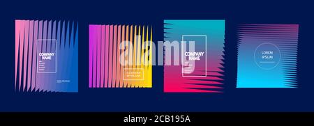 Housse moderne Vector. Motif abstrait fluo brillant style rétro. Lignes de dégradé en demi-teinte de texture fluide dynamique et colorée. Géométrie futuriste Illustration de Vecteur
